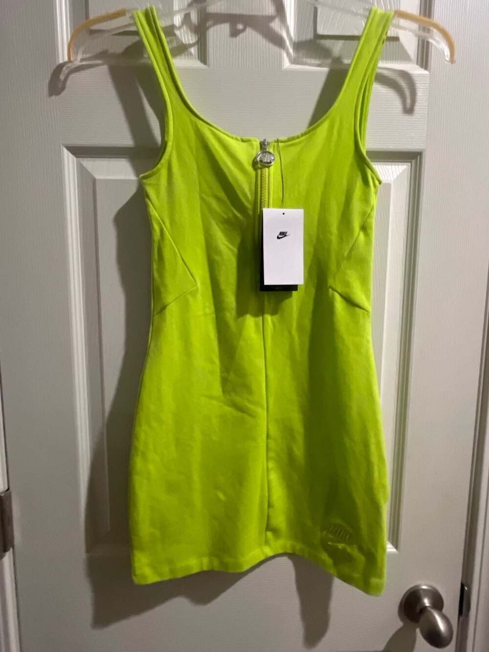 Nike Women's Sportswear Air Half-Zip Ribbed Mini Dress Atomic Green DM6458-321